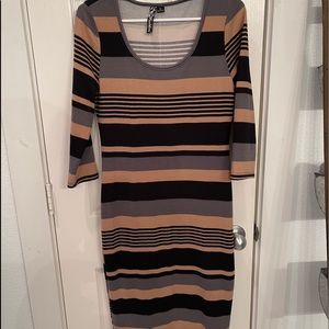 Brown/black/grey spandex dress Large